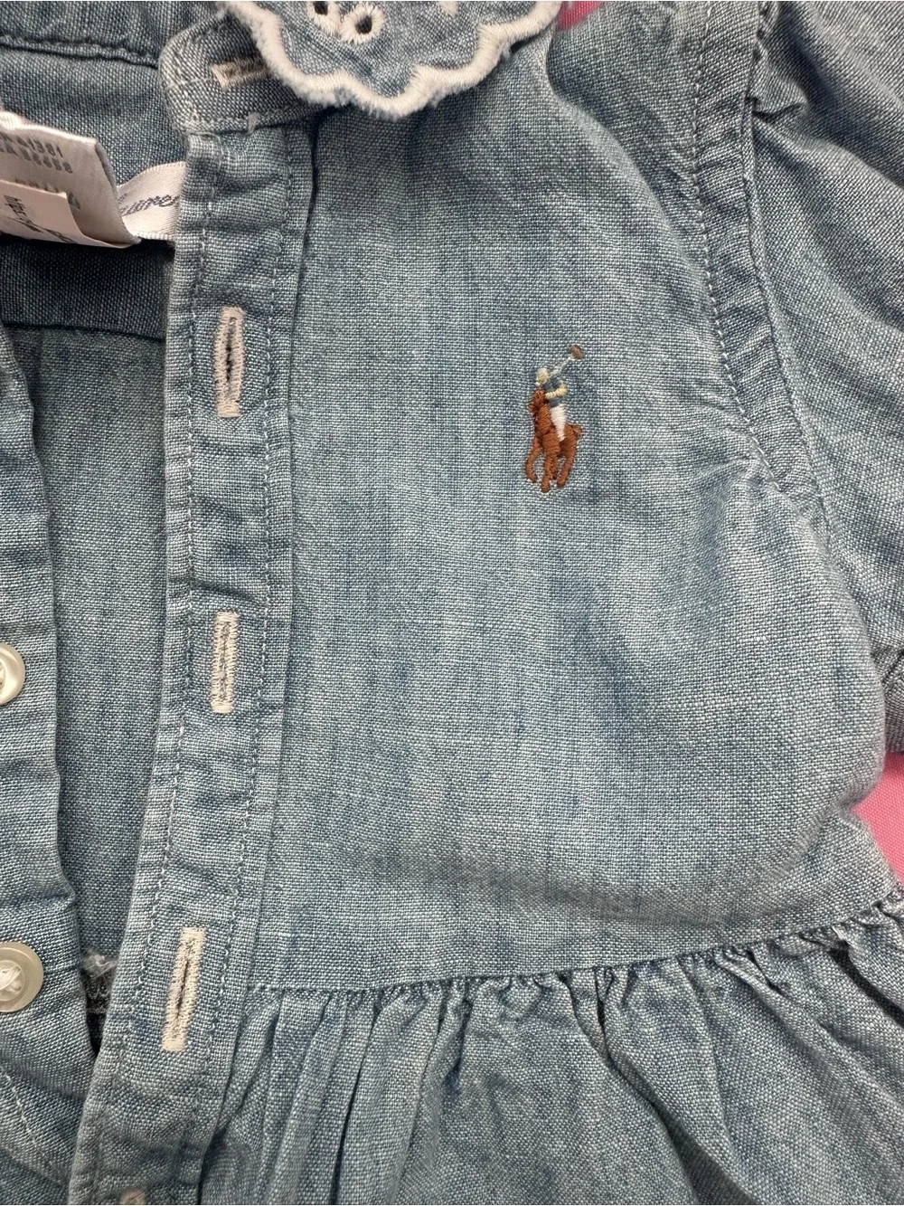 Ralph Lauren Light Blue Denim Dress with Matching Bloomers